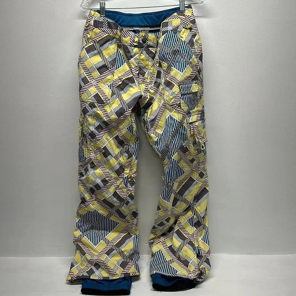 Burton Dryride Pants Snowboard Ski Winter Geometric Print Womens Size Medium - Picture 1 of 14